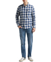 LEE CLEAN REG WESTERN MĘSKA KOSZULA W KRATĘ DŁUGI RĘKAW WASHED BLUE L66ROALR 112145390